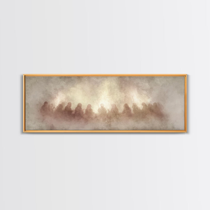 Supper Of Grace – Framed Canvas Print – Panoramic Painting – Christian Wall Art – Christian Art Canvas – Christian Christmas Art – Jesus Ar