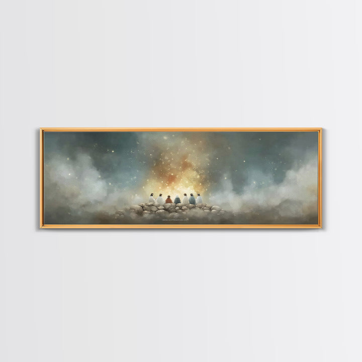 Mount Of Light – Framed Canvas Print – Christian Art – Christian Art Canvas – Jesus Painting – Panoramic Painting – Christmas Art