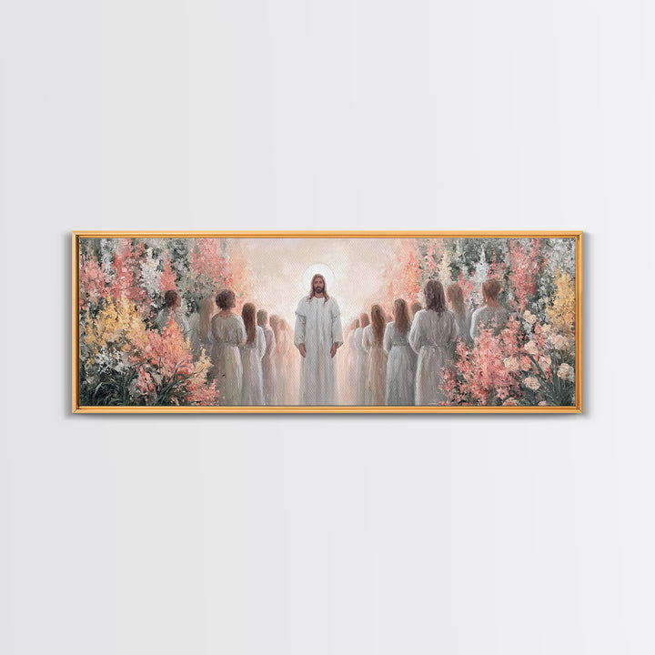 Blessing Of The Master – Framed Canvas Print – Christian Wall Art – Jesus Painting – Christian Art Canvas – Panoramic Wall Art – Christmas