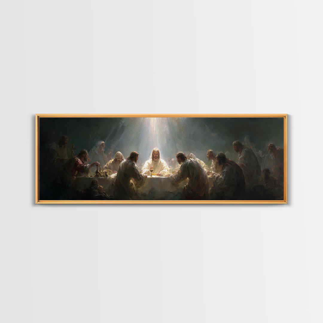 Garden Of Radiance | Framed Canvas Print | Christian Art | Christian Art Canvas | Jesus Painting | Panoramic Art | Christian Christmas Art