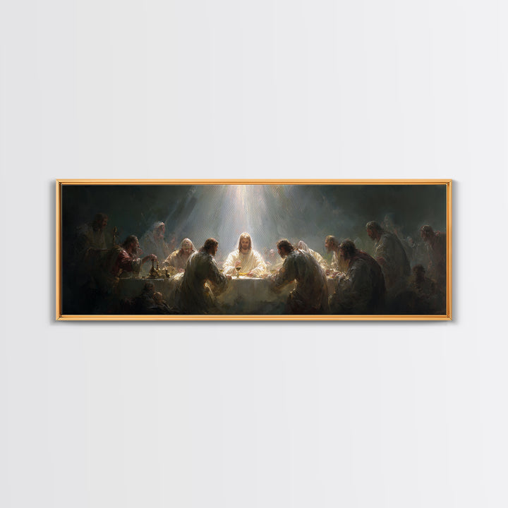 Garden Of Radiance | Framed Canvas Print | Christian Art | Christian Art Canvas | Jesus Painting | Panoramic Art | Christian Christmas Art