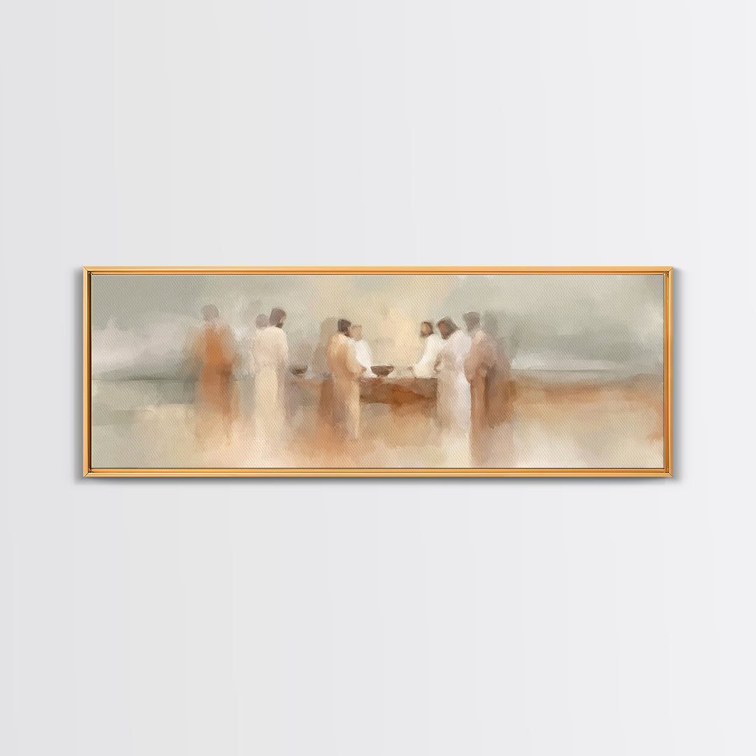 Holy Vision Dawn – Framed Canvas Print – Christian Wall Art – Christian Art Canvas – Jesus Painting – Panoramic Art – Christian Christmas A