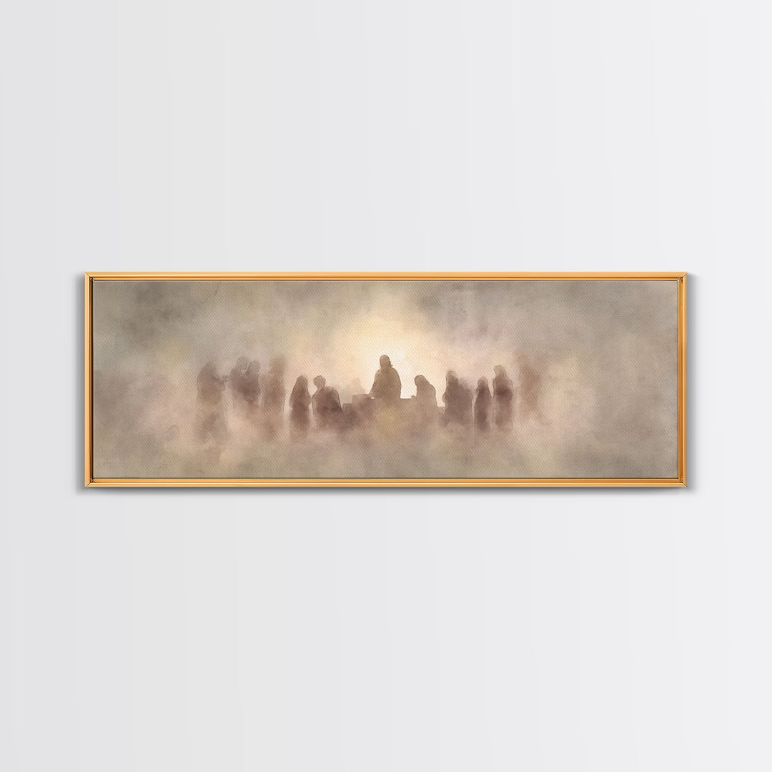Veil Of Communion – Framed Canvas Print – Christian Wall Art – Christian Art Canvas – Panoramic Painting – Jesus Painting – Christian Art