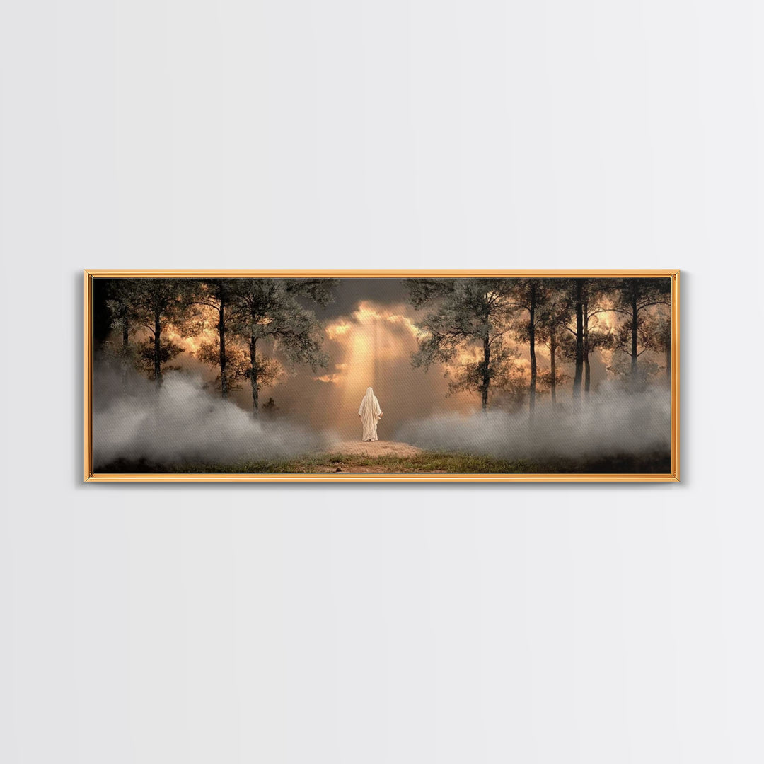 Forest Of Revelation – Framed Canvas Print – Panoramic Art – Christian Wall Art – Jesus Painting – Christian Art Canvas – Christian Decorat