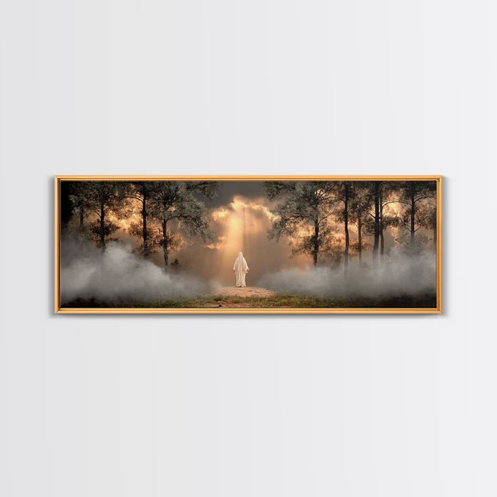 Forest Of Revelation – Framed Canvas Print – Panoramic Art – Christian Wall Art – Jesus Painting – Christian Art Canvas – Christian Decorat
