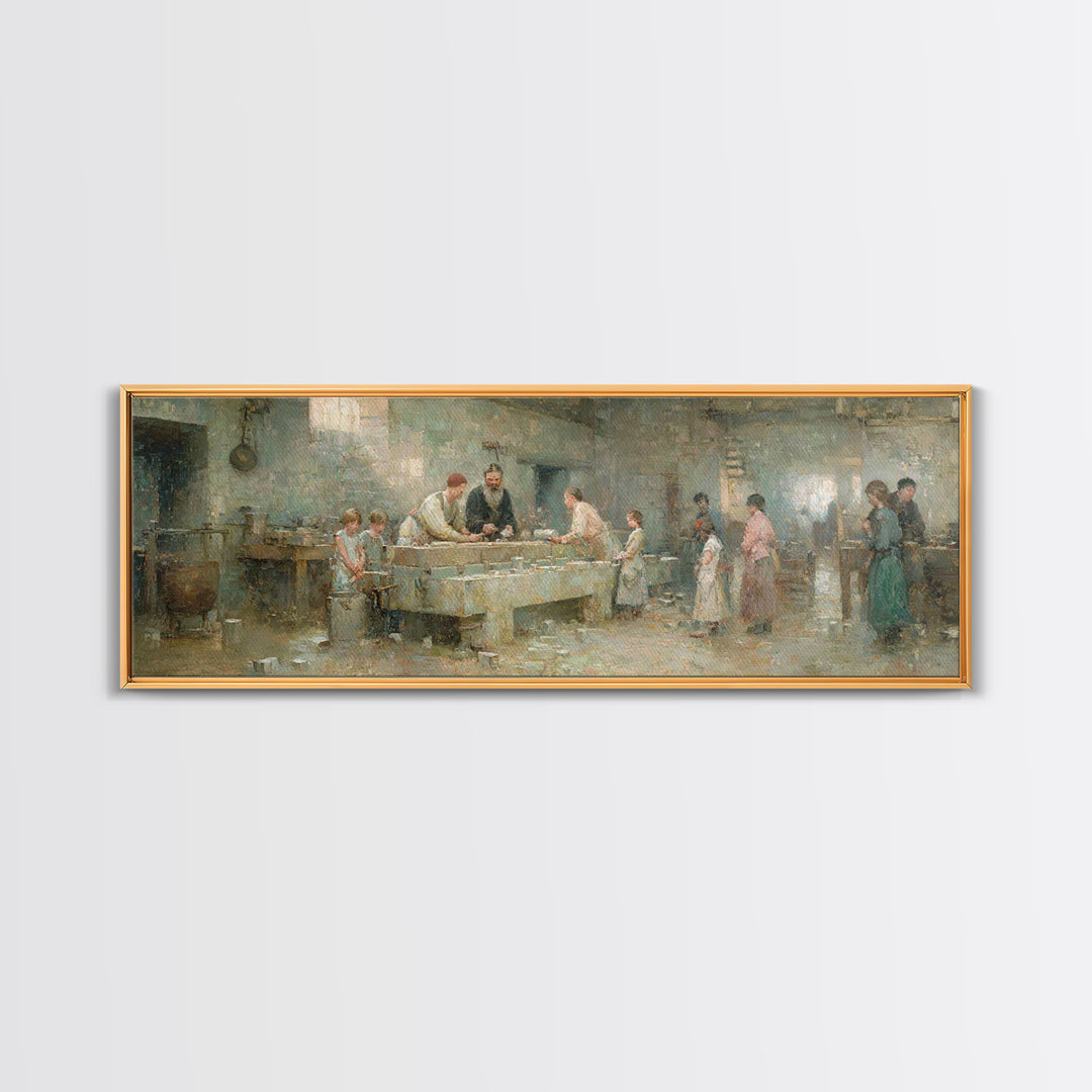 Humble Workshop Hours | Framed Canvas Print | Panoramic Wall Art | Christian Art Canvas | Christian Wall Art | Jesus Painting | Christian A
