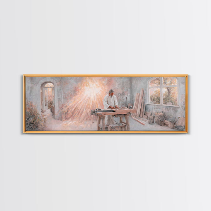 Sanctuary Of Creation – Framed Canvas Print – Christian Art – Panoramic Painting – Christian Art Canvas – Jesus Painting – Christian Wall A
