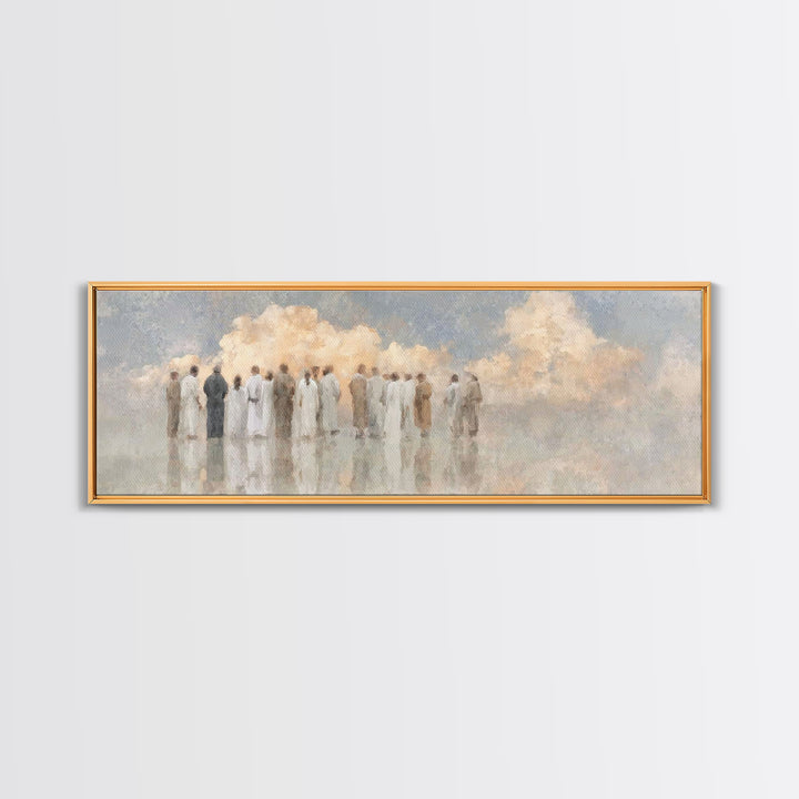Celestial Meeting | Framed Canvas Print | Christian Wall Art | Christian Art Canvas | Panoramic Wall Art | Christian Painting | Christian C