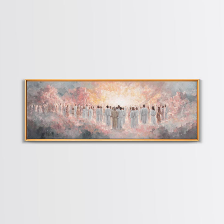 Radiant Multitude, Framed Canvas Print, Christian Art Canvas, Christian Wall Art, Panoramic Art, Christian Christmas Art, Christian Gift Id