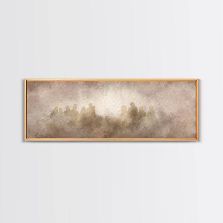 Shadows Of Witness – Framed Canvas Print – Christian Art Canvas – Christian Wall Art – Panoramic Painting – Christian Christmas Art – Chris