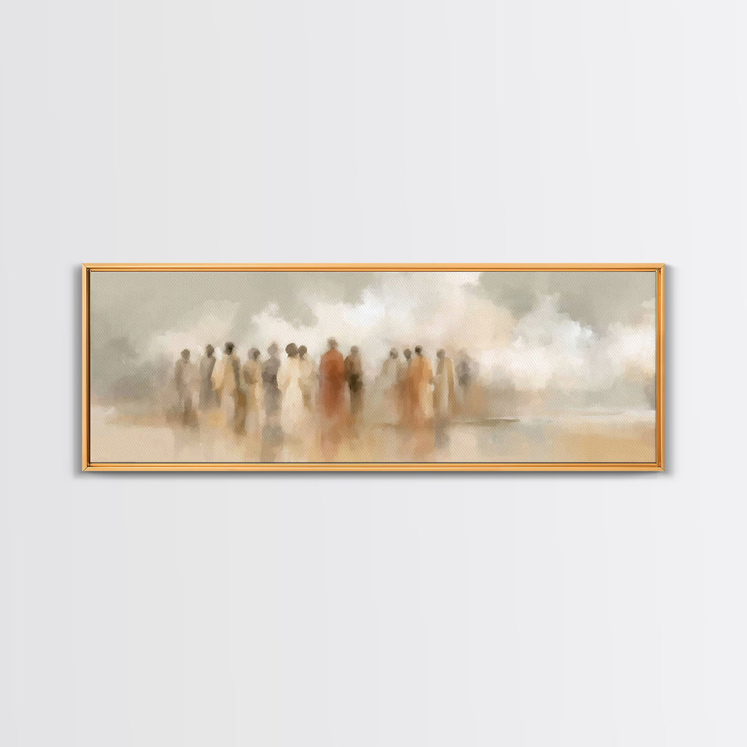 Desert Disciples | Framed Canvas Print | Christian Art Canvas | Christian Wall Art | Panoramic Print | Christian Painting | Christmas Art