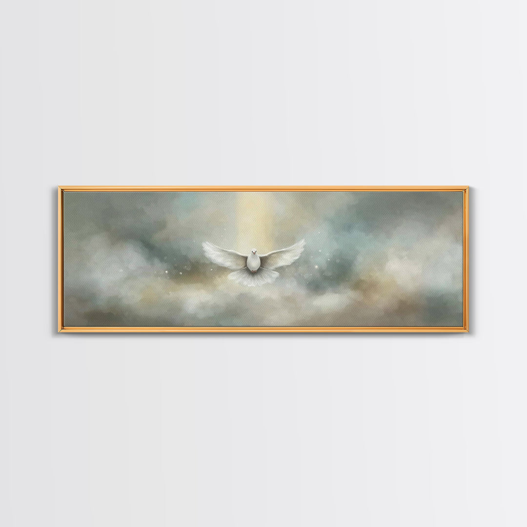 Heavenly Ascent – Framed Canvas Print – Christian Art Canvas – Christian Wall Art – Panoramic Painting – Jesus Painting – Christian Decor