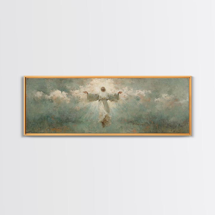 Rising Light | Framed Canvas Print | Christian Art | Christian Art Canvas | Panoramic Wall Art | Jesus Painting | Christian Gift
