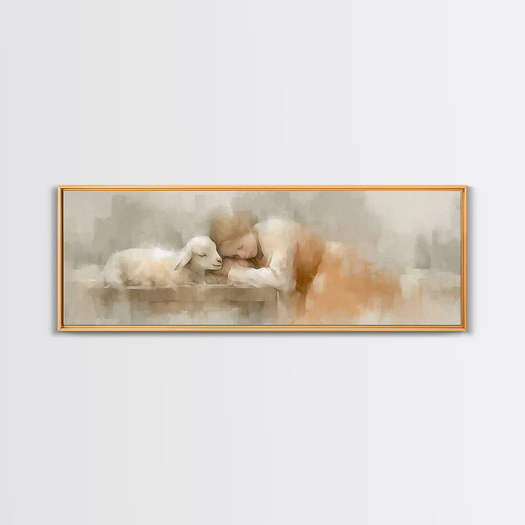 Childhood Grace – Framed Canvas Print – Christian Art Canvas – Christian Wall Art – Panoramic Painting – Christian Gift – Christian Christm