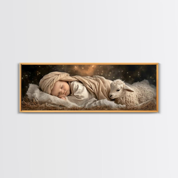 Heaven’s Peace – Framed Canvas Print – Christian Wall Art – Christian Art Canvas – Christmas Art – Panoramic Art – Jesus Painting