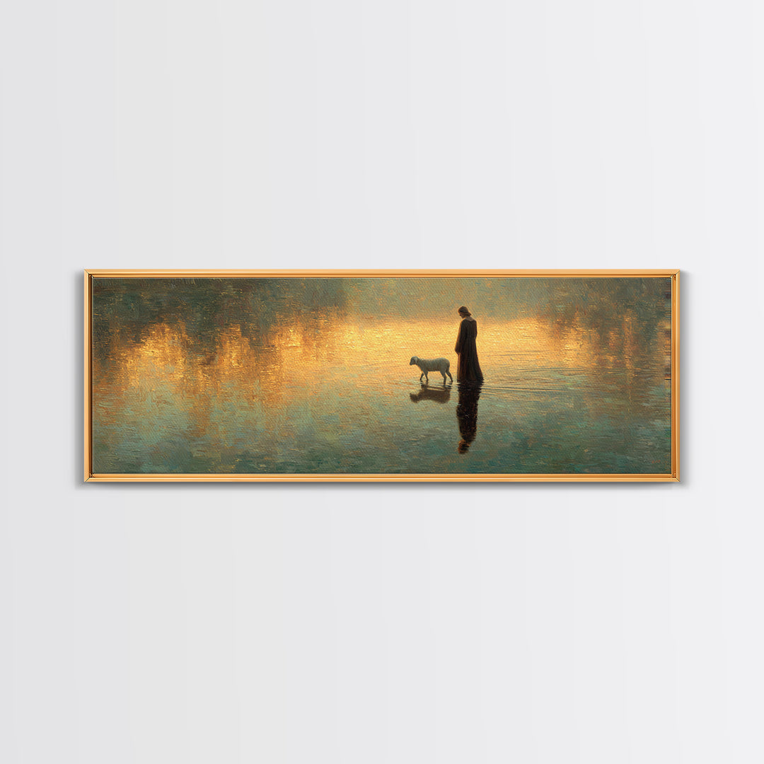 Guiding Hope – Framed Canvas Print – Christian Wall Art – Christian Art Canvas – Panoramic Wall Art – Jesus Painting – Christian Art