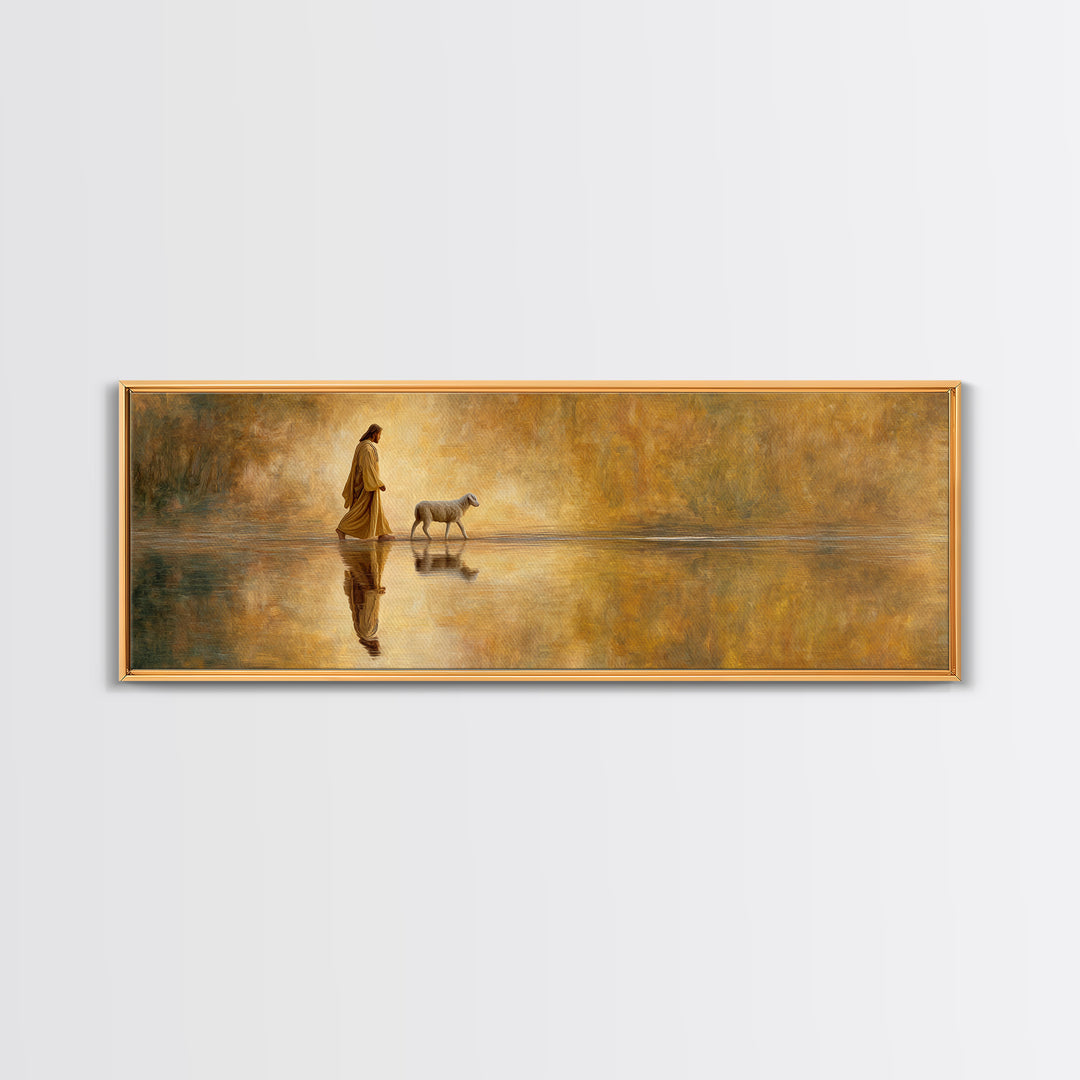 Paths Of Faith, Framed Canvas Print, Christian Wall Art, Christian Art Canvas, Panoramic Painting, Jesus Art Print, Christian Decor