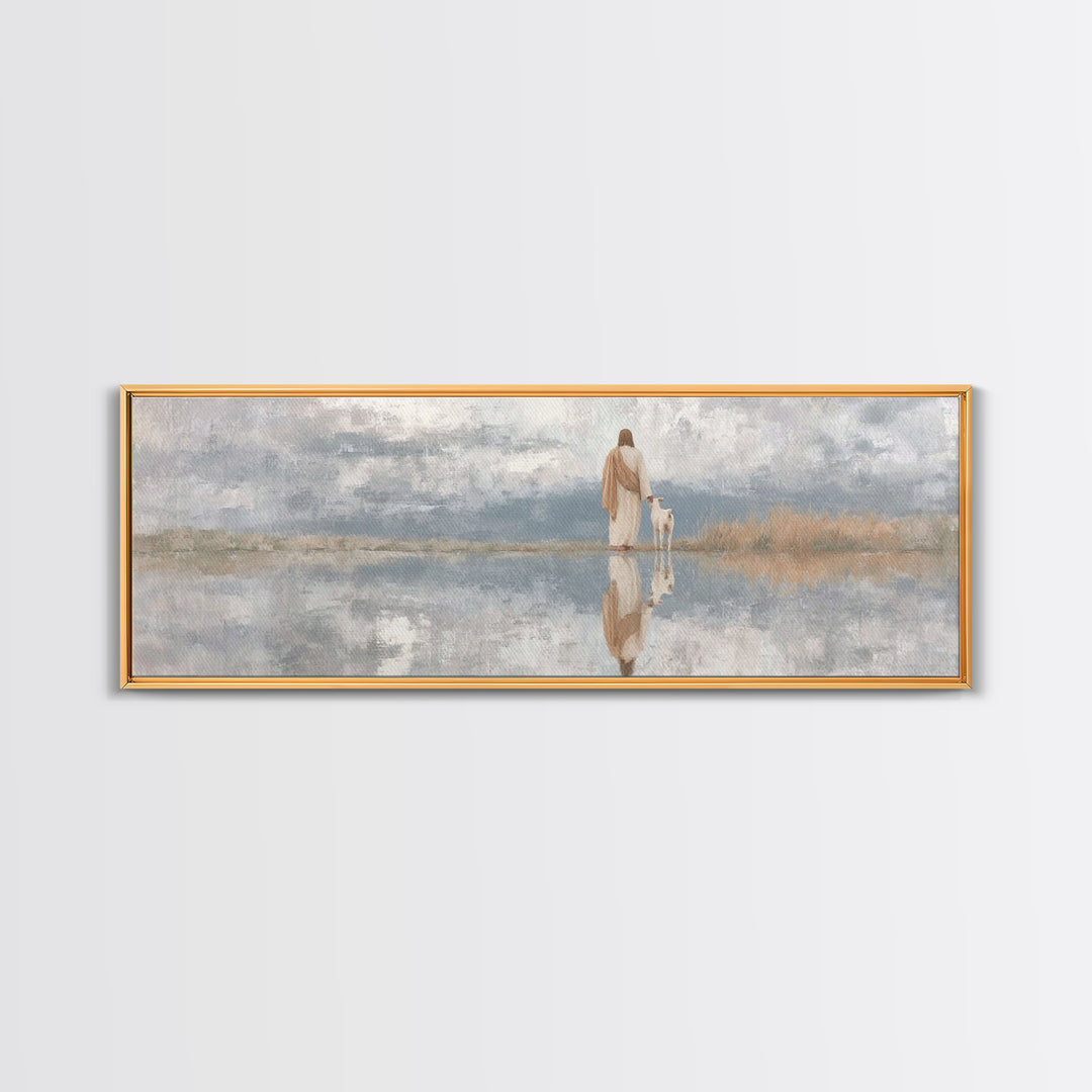 Clouds Of Promise – Framed Canvas Print – Christian Wall Art – Christian Art Canvas – Panoramic Frame – Christian Christmas Art – Jesus Pai