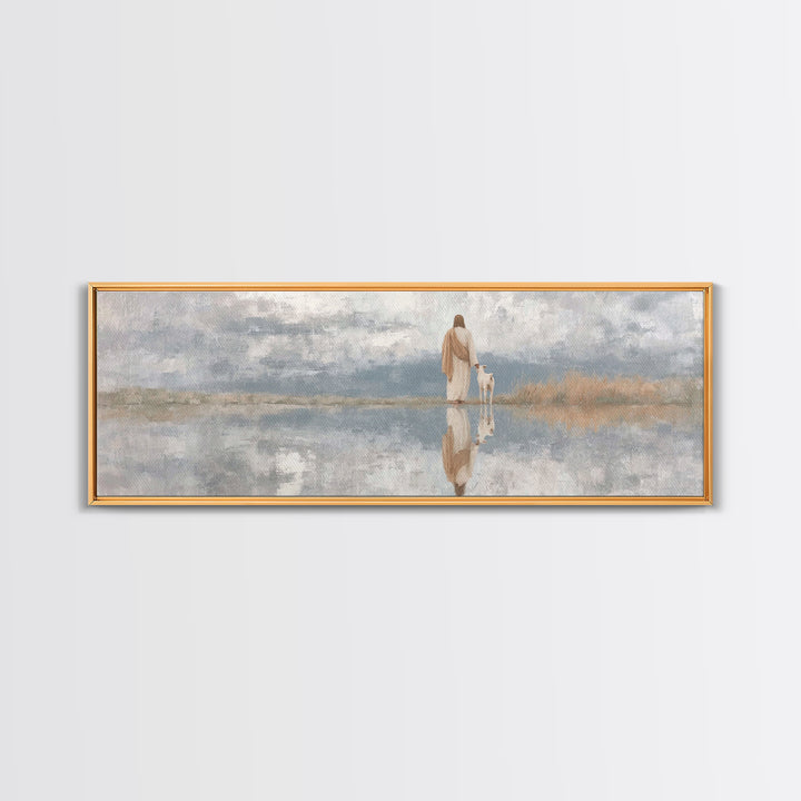 Clouds Of Promise – Framed Canvas Print – Christian Wall Art – Christian Art Canvas – Panoramic Frame – Christian Christmas Art – Jesus Pai