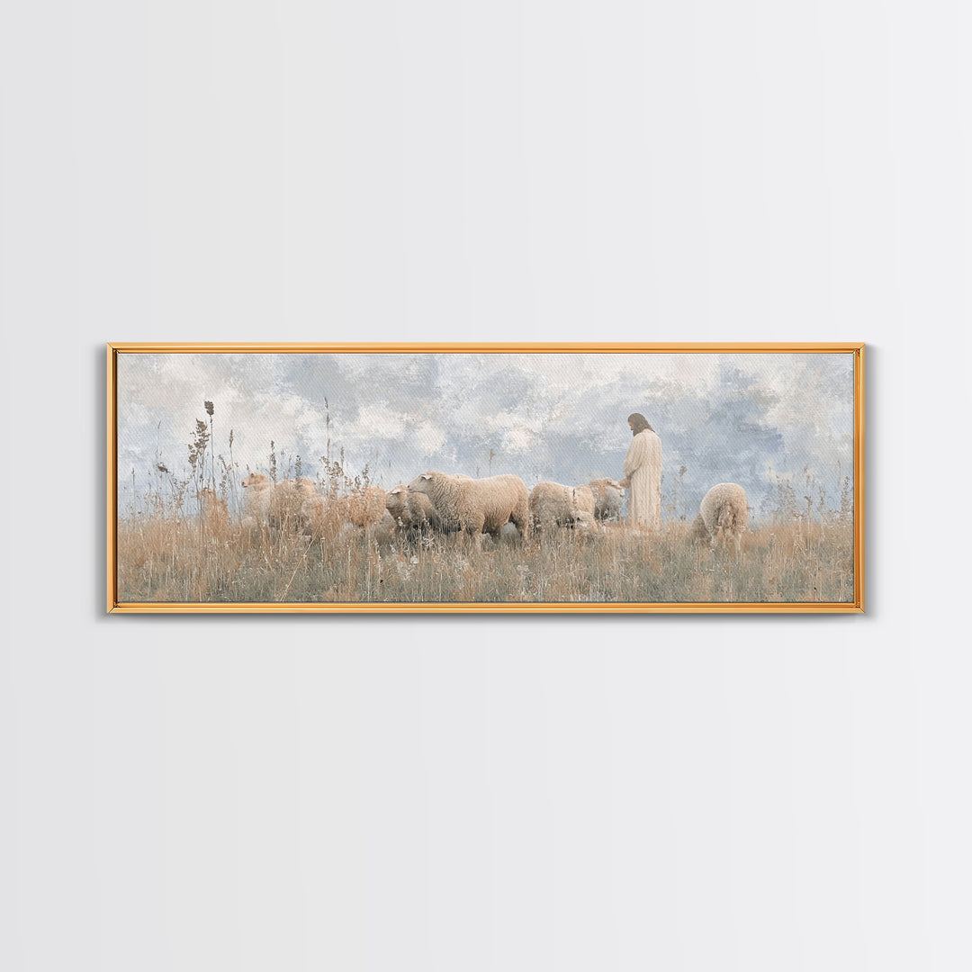 Fields Of Mercy | Framed Canvas Print | Extra Wide Art | Christian Wall Art | Christian Art Canvas | Jesus Art Print | Christian Decor
