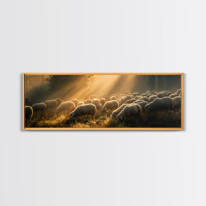 Guided By Sunrise, Framed Canvas Print, Panoramic Frame, Christian Wall Art, Christian Art Canvas, Jesus Art Print, Christian Decor