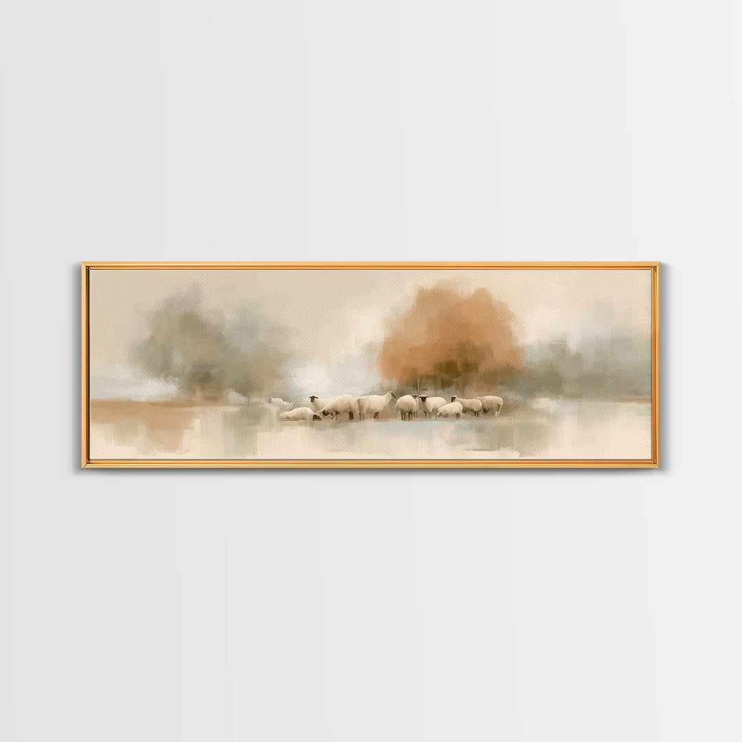 Autumn Flock Peace – Framed Canvas Print – Panoramic Print – Christian Wall Art – Christian Art Canvas – Christian Painting – Christian Gif
