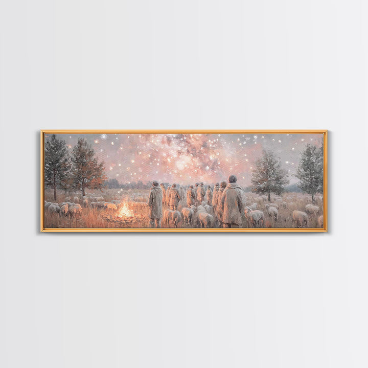 Heavenly Signs, Framed Canvas Print, Extra Wide Art, Christian Christmas Art, Christian Art Canvas, Christmas Wall Art, Christian Decor