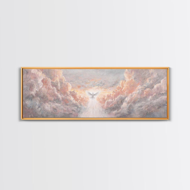 Heavenly Dawn Light – Framed Canvas Print – Panoramic Art – Christian Wall Art – Christian Art Canvas – Christian Christmas Art – Modern Ch