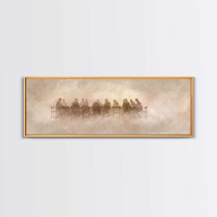 Mist In The Upper Room – Framed Canvas Print – Panoramic Painting – Christian Wall Art – Christian Art Canvas – Jesus Painting – Modern Chr