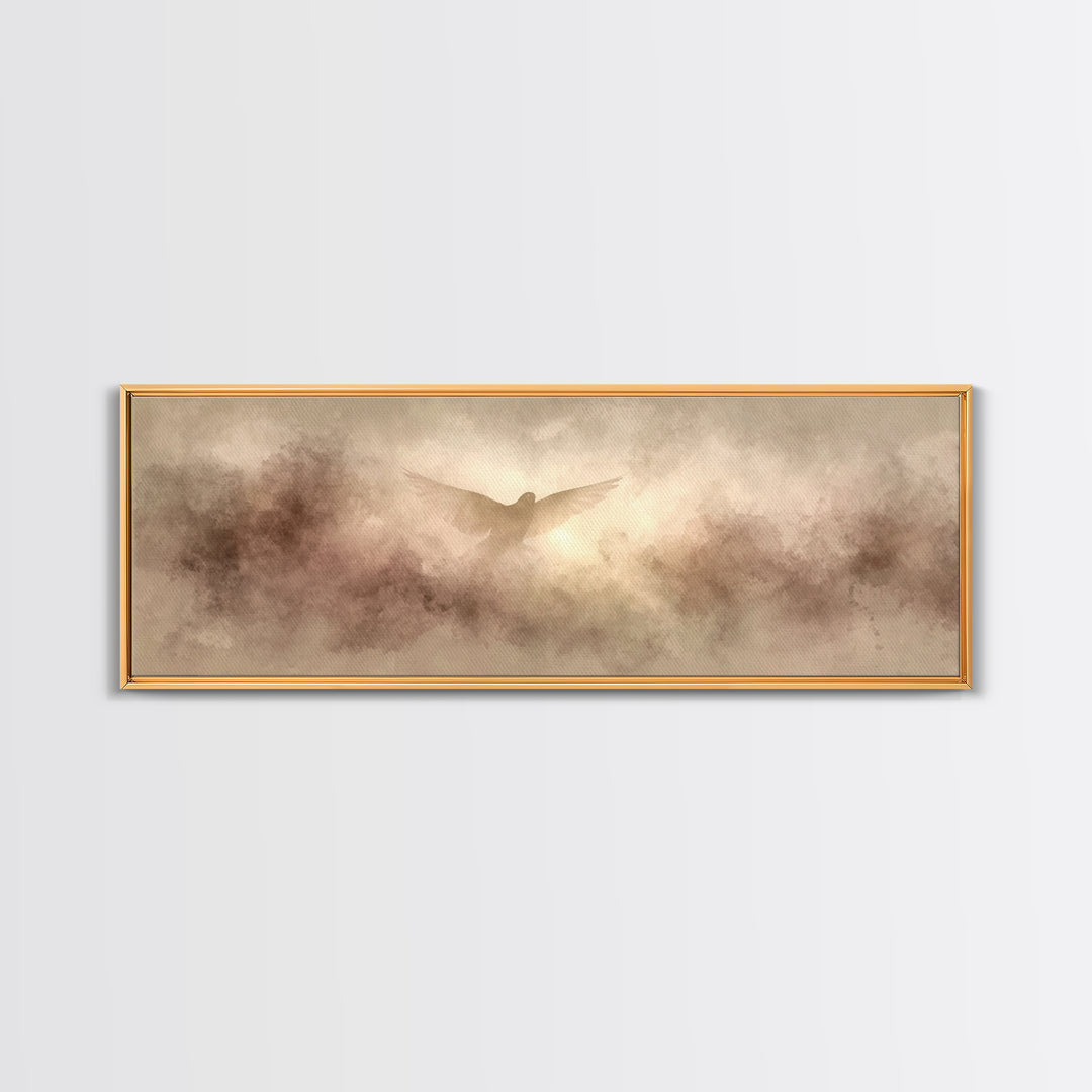 Wings Of Hope | Framed Canvas Print | Panoramic Print | Christian Art Canvas | Subtle Christian Art | Christian Wall Art | Christmas Art