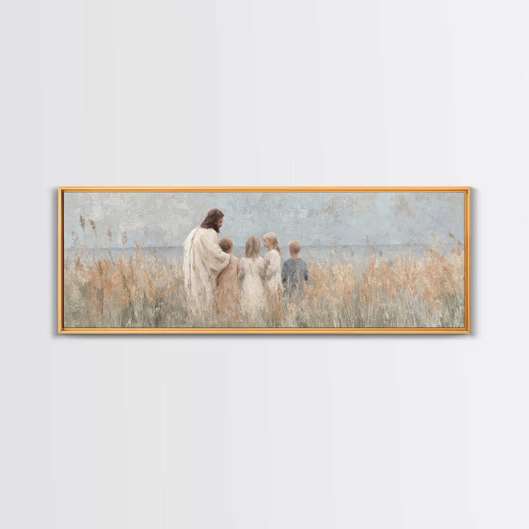 Blossoms Of Mercy – Framed Canvas Print – Christian Wall Art – Jesus Painting – Christian Art Canvas – Panoramic Wall Art – Christian Decor