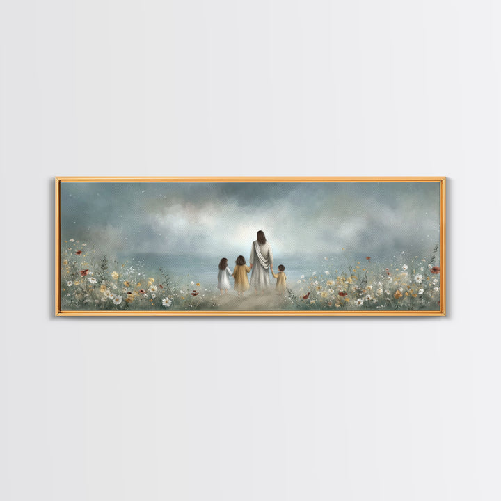 Path Of Grace – Framed Canvas Print – Christian Art Canvas – Christian Wall Art – Jesus Painting – Panoramic Print – Christian Decoration