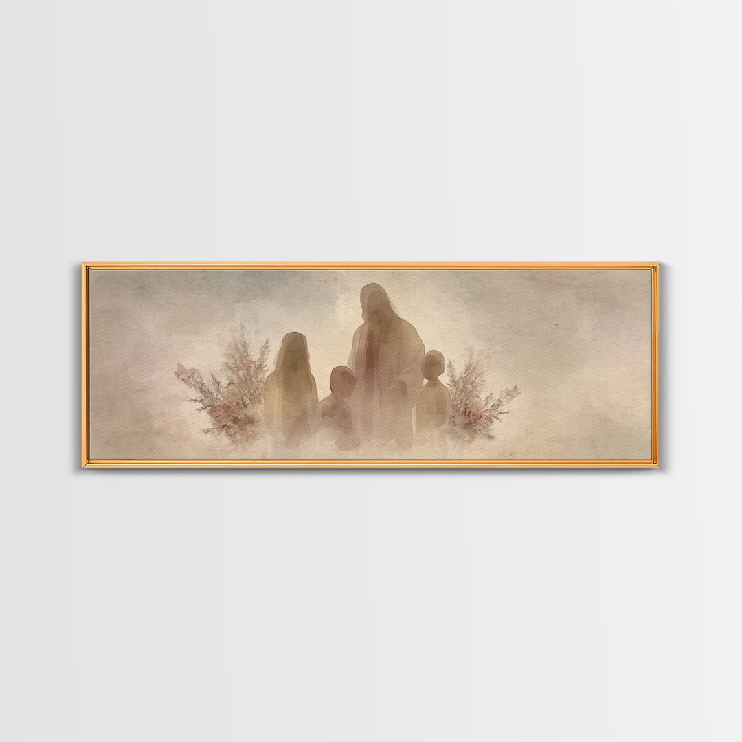 Silent Shepherd | Framed Canvas Print | Christian Art Canvas | Jesus Painting | Christian Wall Art | Panoramic Art | Christian Gift