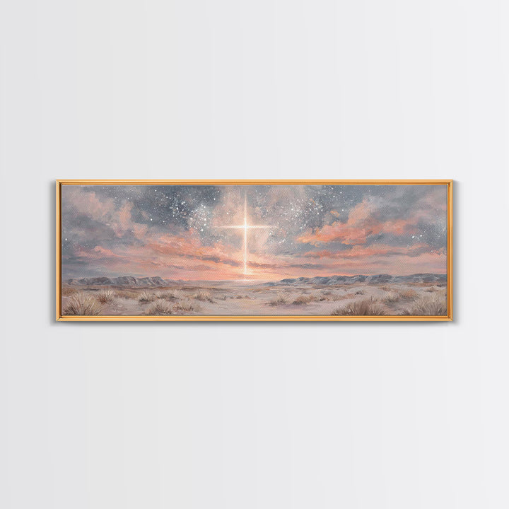 Star Of Bethlehem – Framed Canvas Print – Christian Wall Art – Christian Art Canvas – Christmas Art – Panoramic Frame – Christian Gift