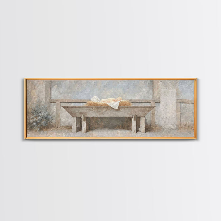 Infant Of Grace | Framed Canvas Print | Extra Wide Art | Christian Art Canvas | Christian Wall Art | Christian Christmas Art | Vintage Chri