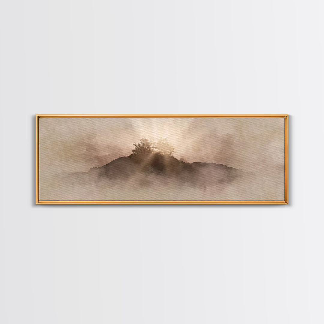 Radiant Haven Sky, Framed Canvas Print, Christian Art Canvas, Christian Wall Art, Modern Christian Art, Panoramic Wall Art, Christian Decor