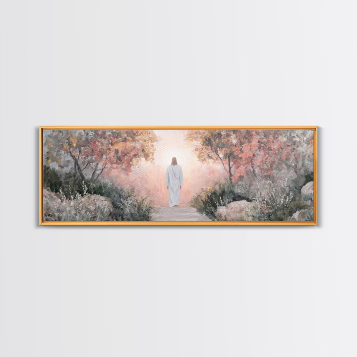 Path Of Light – Framed Canvas Print – Christian Wall Art – Jesus Painting – Panoramic Art – Christian Art Canvas – Christmas Art