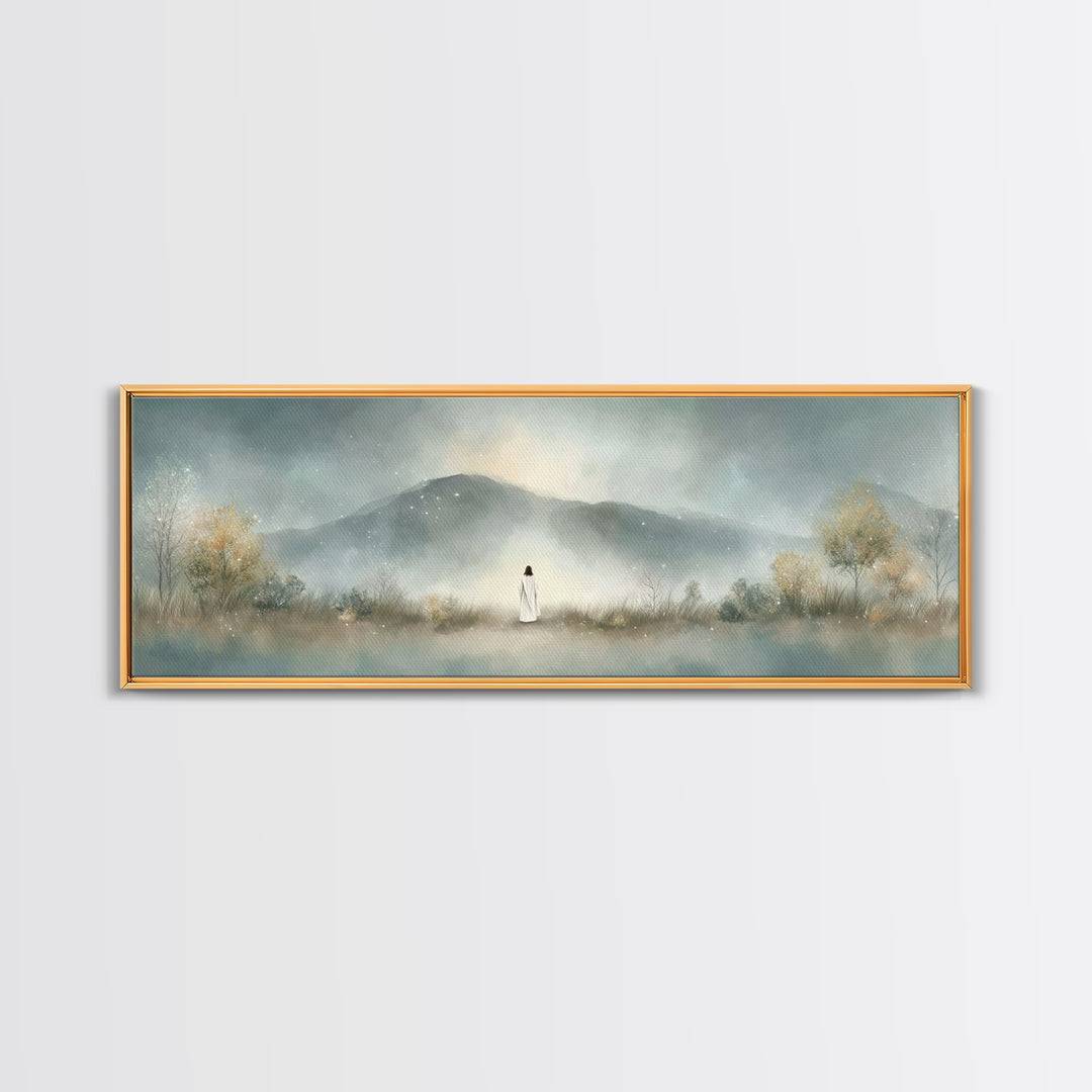 Silent Horizon | Framed Canvas Print | Christian Wall Art | Panoramic Painting | Jesus Canvas Art | Christian Art Canvas | Christmas Art