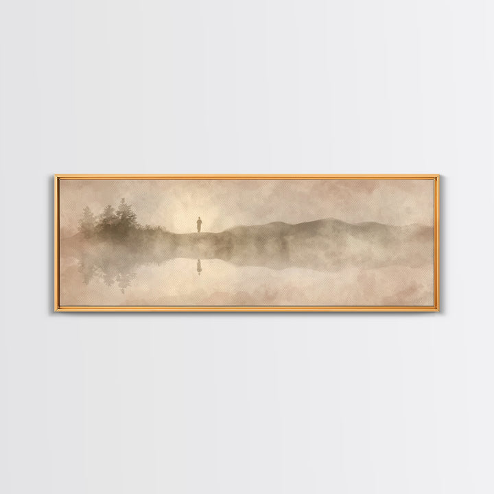 Divine Reflection | Framed Canvas Print | Christian Art Canvas | Jesus Painting | Panoramic Painting | Christian Wall Art | Christmas Art