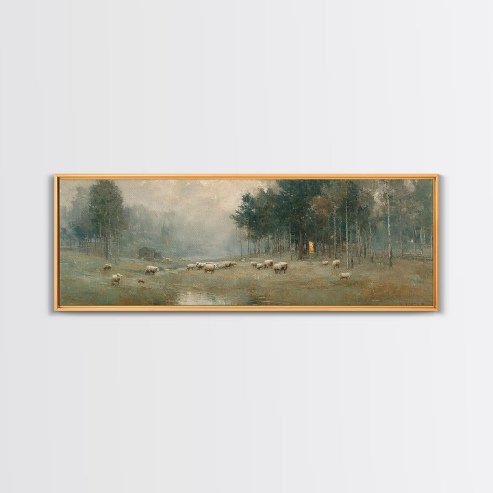 Shepherds Of Peace – Framed Canvas Print – Panoramic Art – Christian Wall Art – Christian Art Canvas – Christmas Art – Christian Painting