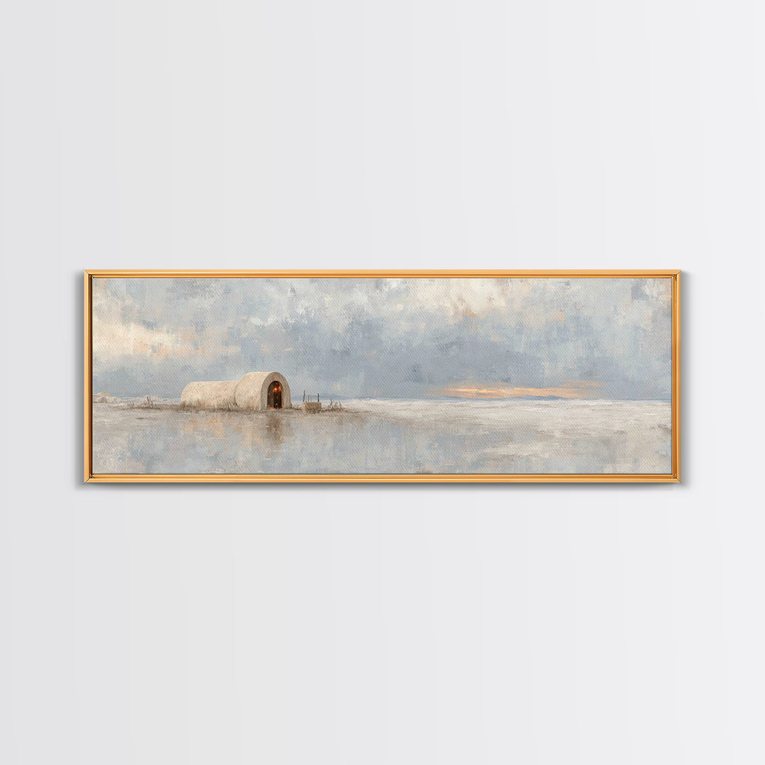 Little King Resting, Framed Canvas Print, Panoramic Art, Christian Art Canvas, Christmas Art, Christian Christmas Art, Christian Wall Art