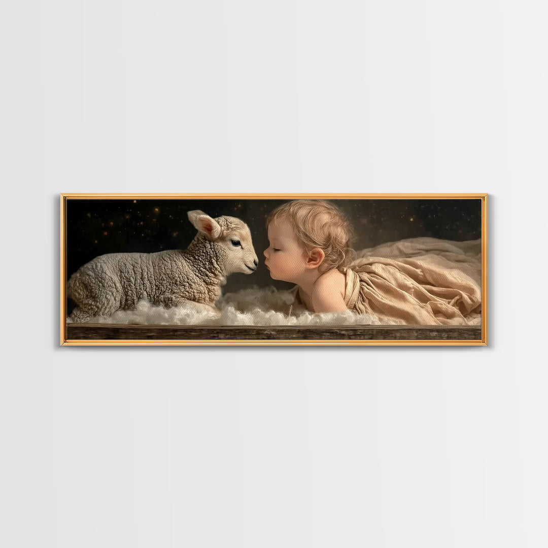 Bethlehem Quiet – Framed Canvas Print – Christian Wall Art – Panoramic Painting – Christmas Art – Christian Art Canvas
