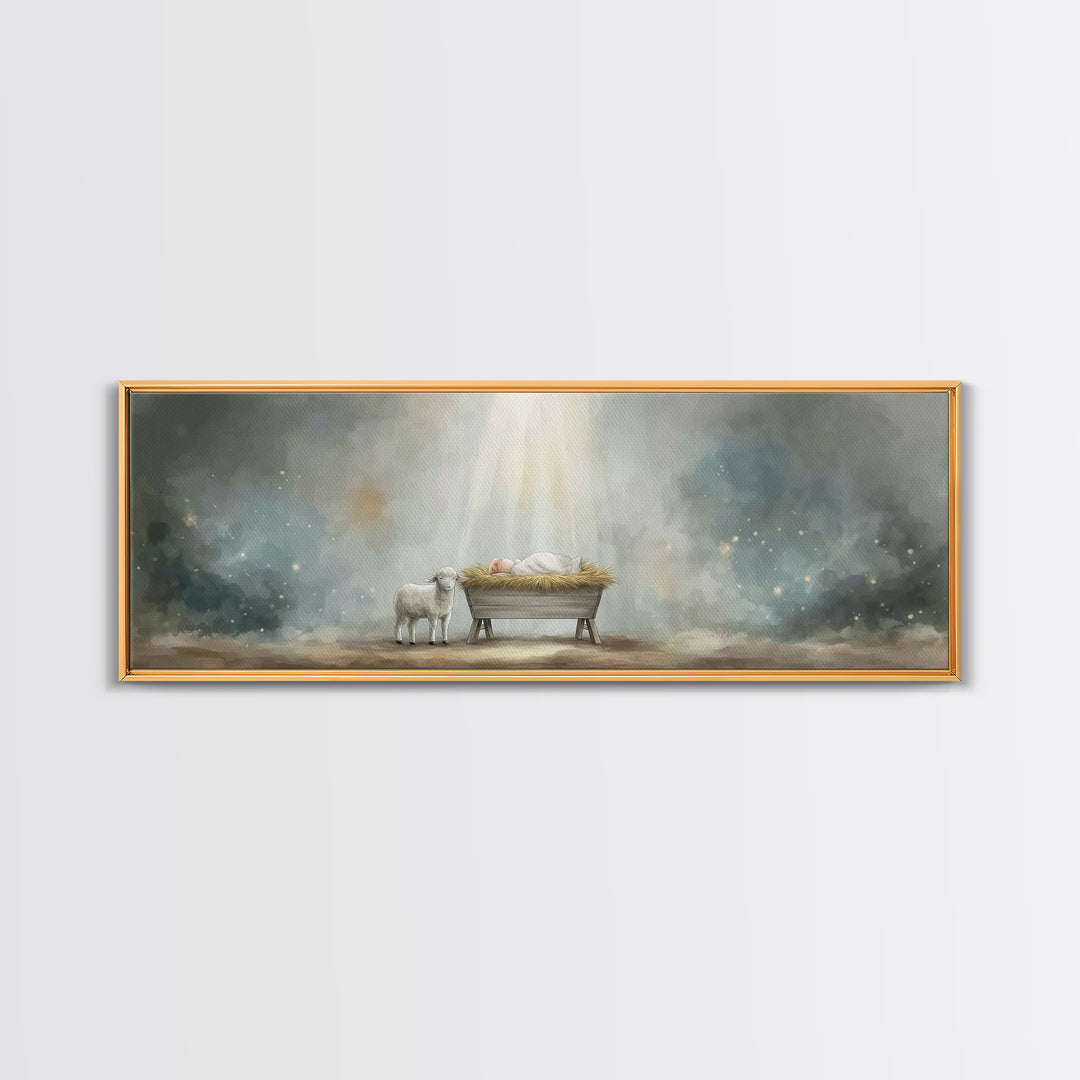 Desert Stillness – Framed Canvas Print – Christian Art Canvas – Panoramic Wall Art – Christian Painting – Christian Decor