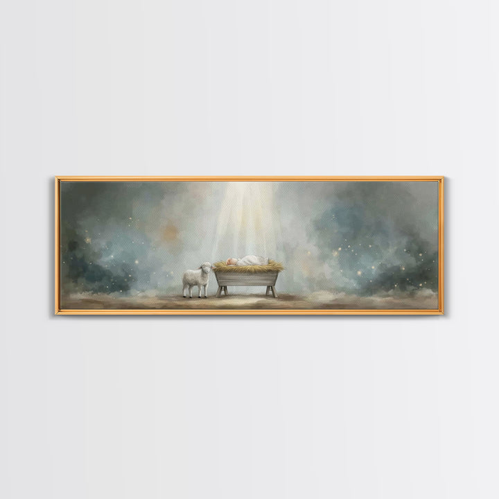 Desert Stillness – Framed Canvas Print – Christian Art Canvas – Panoramic Wall Art – Christian Painting – Christian Decor