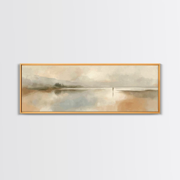 Solitude Of Faith, Framed Canvas Print, Christian Art, Panoramic Painting, Christian Wall Art, Christian Decor For Home