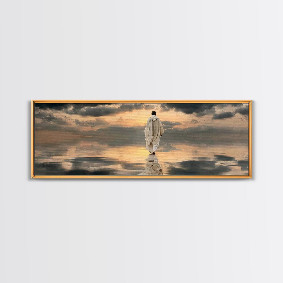 Light Of The Journey – Framed Canvas Print – Panoramic Art – Christian Wall Art – Jesus Painting – Christian Art Canvas – Christian Decor