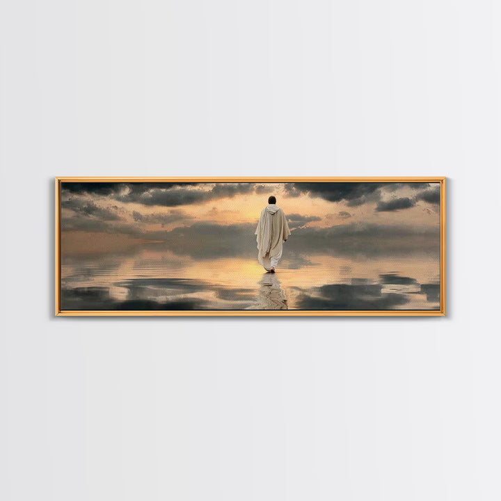Light Of The Journey – Framed Canvas Print – Panoramic Art – Christian Wall Art – Jesus Painting – Christian Art Canvas – Christian Decor