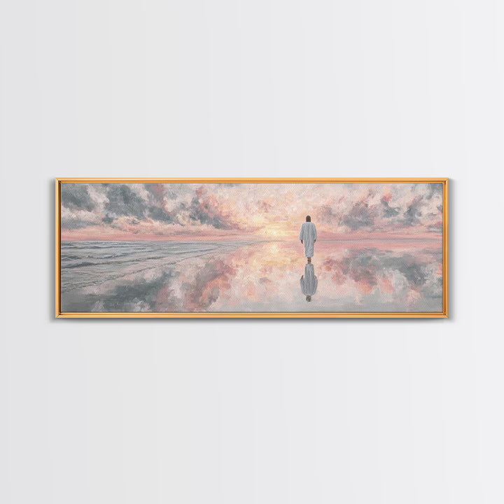 Dawn Of Mercy | Framed Canvas Print | Panoramic Painting | Christian Art | Jesus Painting | Christian Art Canvas | Large Christian Art