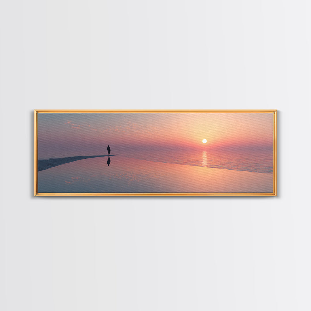 Solitary Faith, Framed Canvas Print, Panoramic Art, Christian Wall Art, Christian Art Canvas, Large Christian Painting, Christian Decor For
