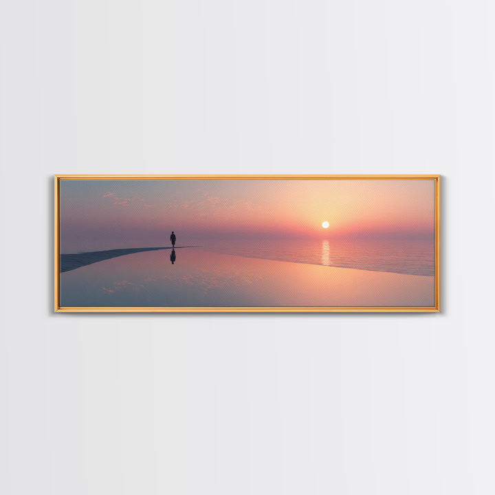 Solitary Faith, Framed Canvas Print, Panoramic Art, Christian Wall Art, Christian Art Canvas, Large Christian Painting, Christian Decor For